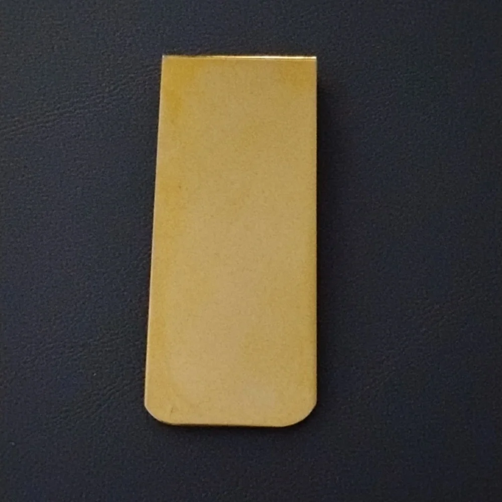 Men's Money Clip, Gold-toned, Metal, Pre-owned